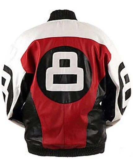 8 Ball Logo Red Black and White Bomber Jacket