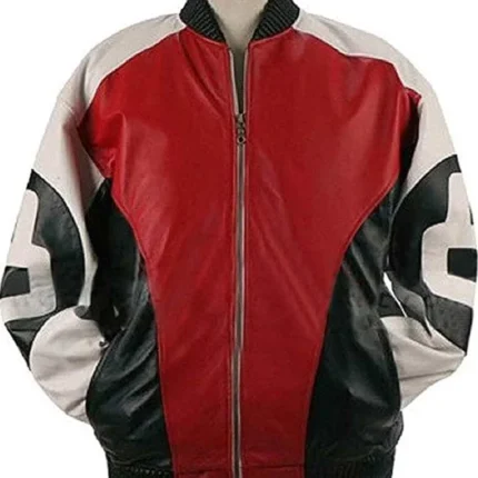 8 Ball Logo Red Black and White Bomber Jacket