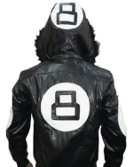 8 Ball Black Varsity Bomber Parka Leather Jacket