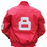 Unisex 8 Ball Pink Bomber Leather Jacket
