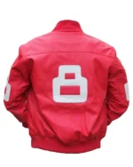 Unisex 8 Ball Pink Bomber Leather Jacket