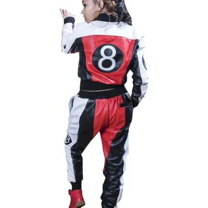 Womens 8 Ball Multicolor Leather Tracksuit