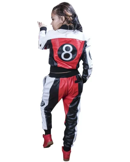 Womens 8 Ball Multicolor Leather Tracksuit