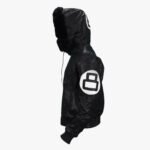 8 Ball Black Varsity Bomber Parka Leather Jacket