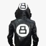 8 Ball Black Varsity Bomber Parka Leather Jacket