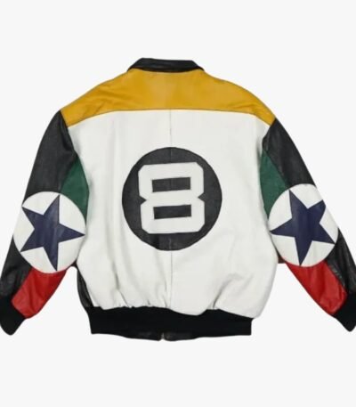 8 Ball Color Blocked Leather Jacket