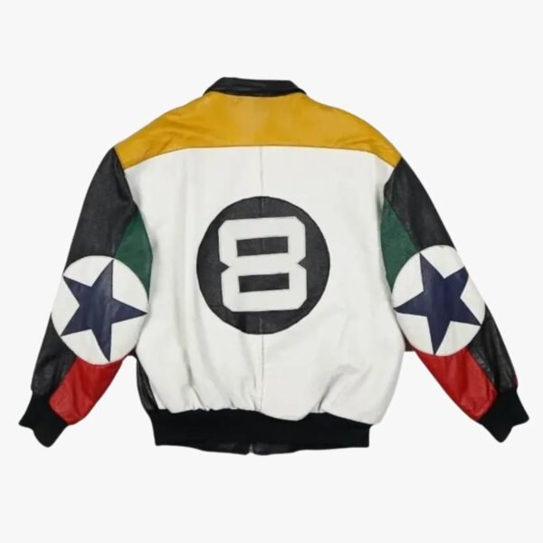 8 Ball Color Blocked Leather Jacket
