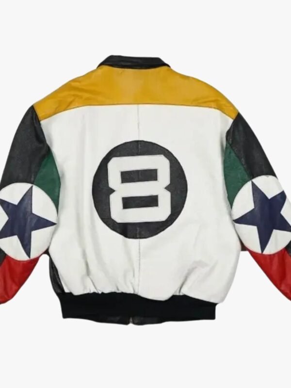 8 Ball Color Blocked Leather Jacket
