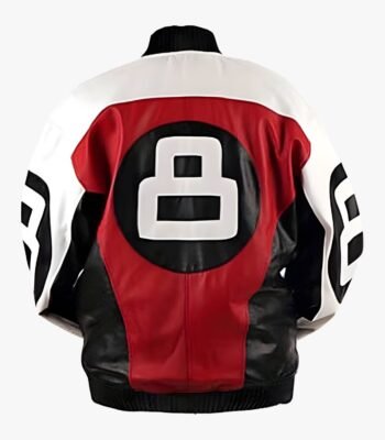8 Ball Logo Red Black and White Bomber Jacket