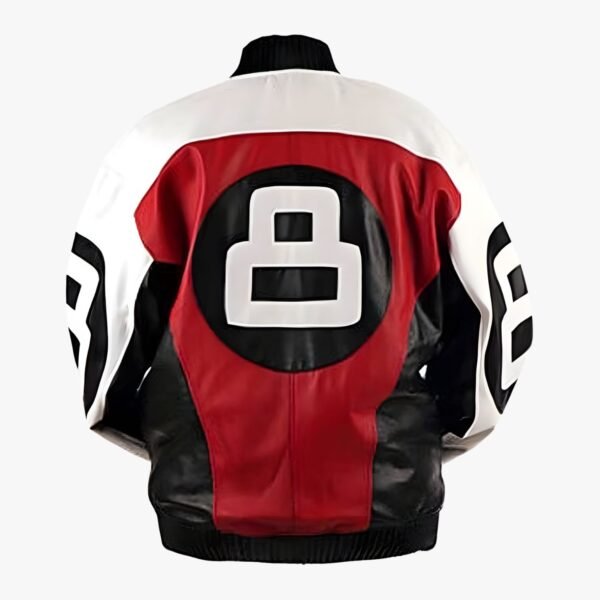 8 Ball Logo Red Black and White Bomber Jacket