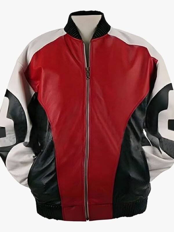 8 Ball Logo Red Black and White Bomber Jacket