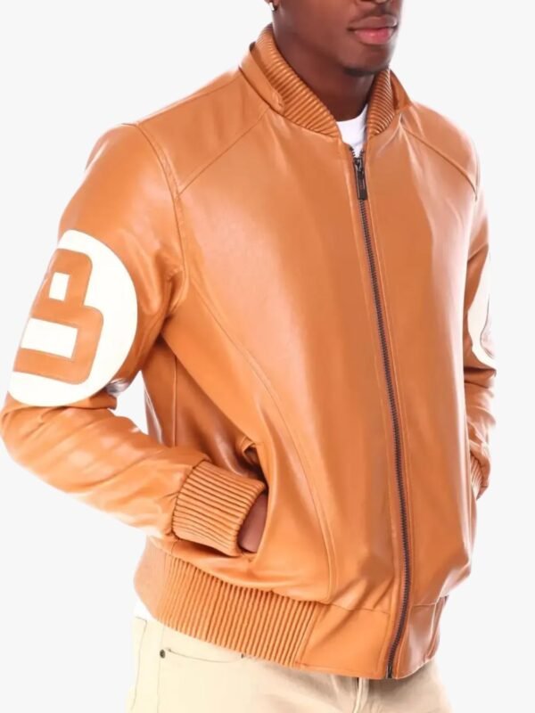 8 Ball Orange Fur Hooded Leather Jacket