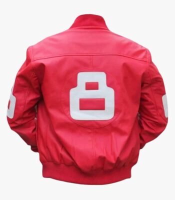 8 Ball Pink Bomber Leather Jacket