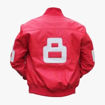 8 Ball Pink Bomber Leather Jacket