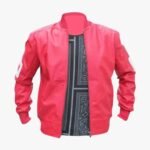 8 Ball Pink Bomber Leather Jacket