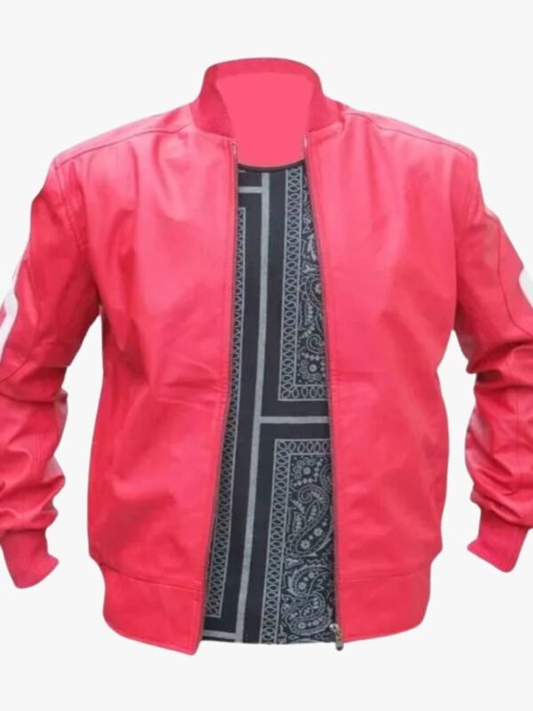 8 Ball Pink Bomber Leather Jacket