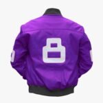 8 Ball Purple Bomber Leather Jacket