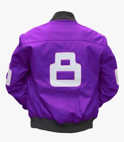 8 Ball Purple Bomber Leather Jacket