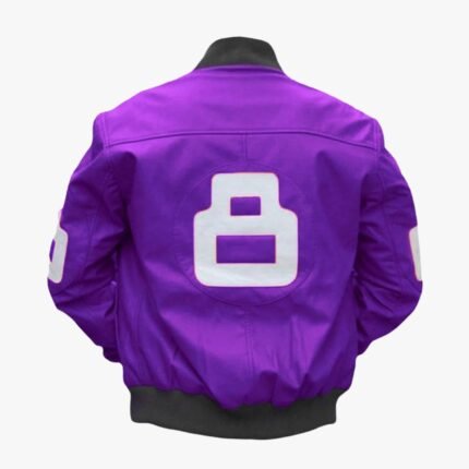 8 Ball Purple Bomber Leather Jacket