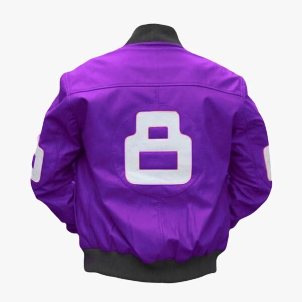 8 Ball Purple Bomber Leather Jacket