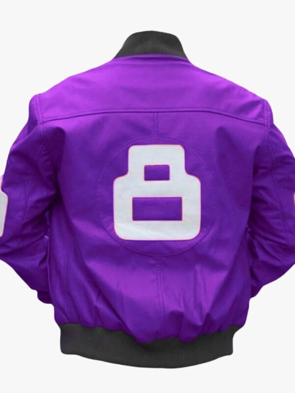 8 Ball Purple Bomber Leather Jacket
