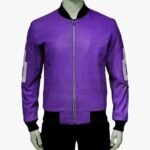 8 Ball Purple Bomber Leather Jacket