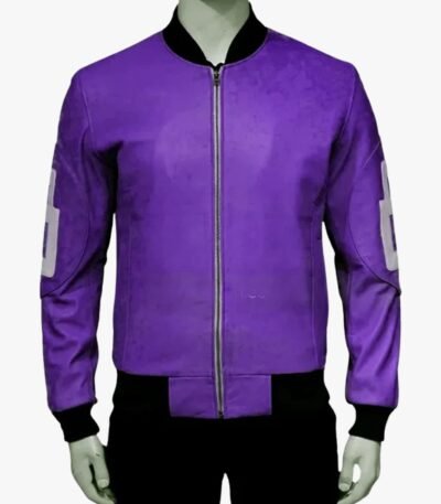 8 Ball Purple Bomber Leather Jacket