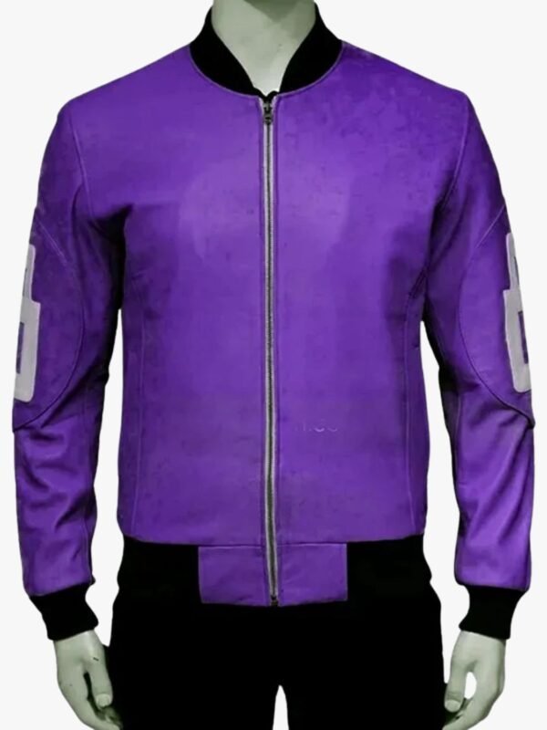 8 Ball Purple Bomber Leather Jacket