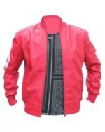 Unisex 8 Ball Pink Bomber Leather Jacket