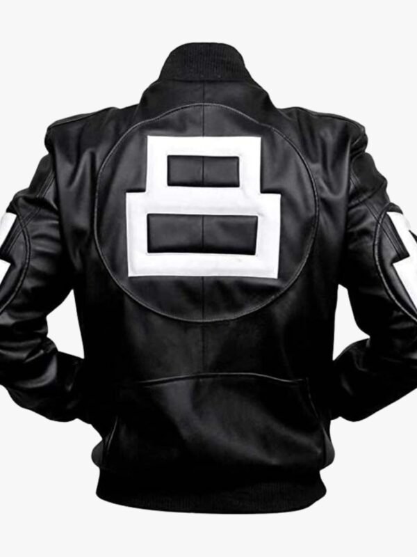 Men's 8 Ball Bomber Black Leather Jacket
