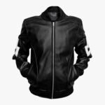 Men's 8 Ball Bomber Black Leather Jacket