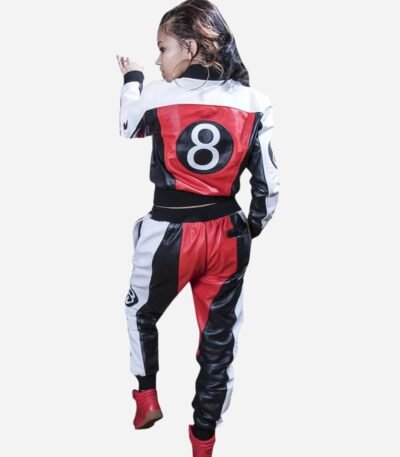 Womens 8 Ball Multicolor Leather Tracksuit