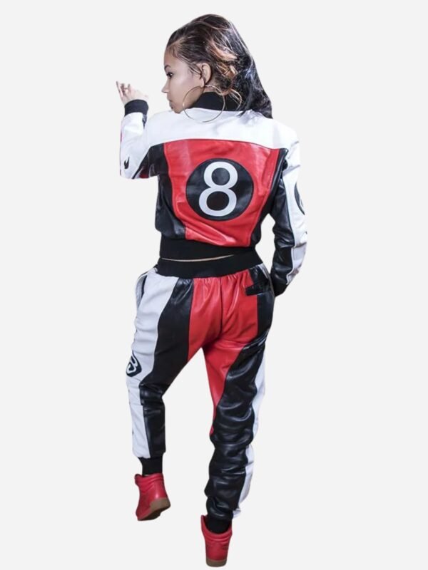 Womens 8 Ball Multicolor Leather Tracksuit