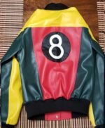 Womens 8 Ball Pool Bomber Leather Jacket