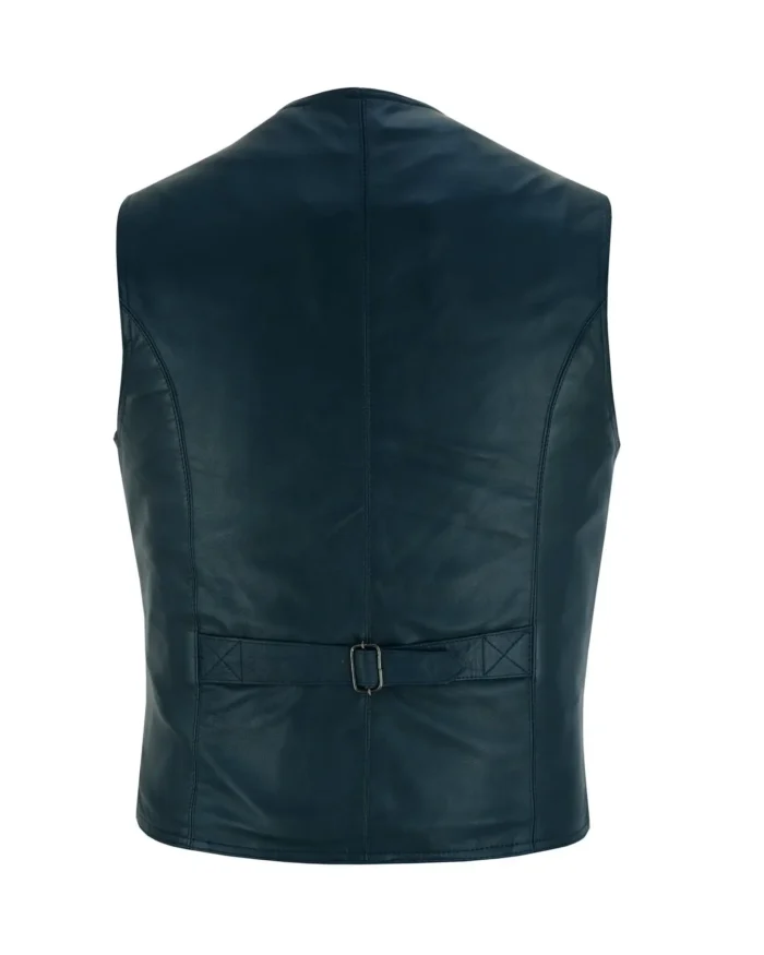 Men’s Vintage Classic Blue Leather Vest