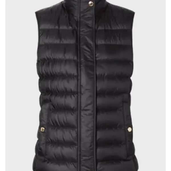  Womens Black Puffer Parachute Vest