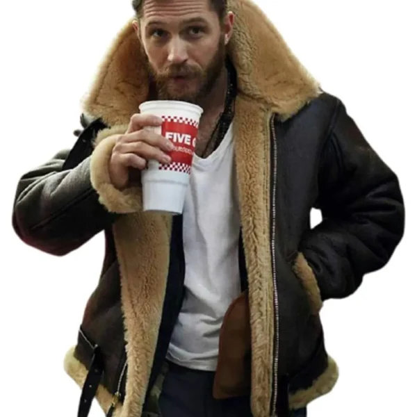 Aaron Burgundy SF Bomber Shearling Jacket