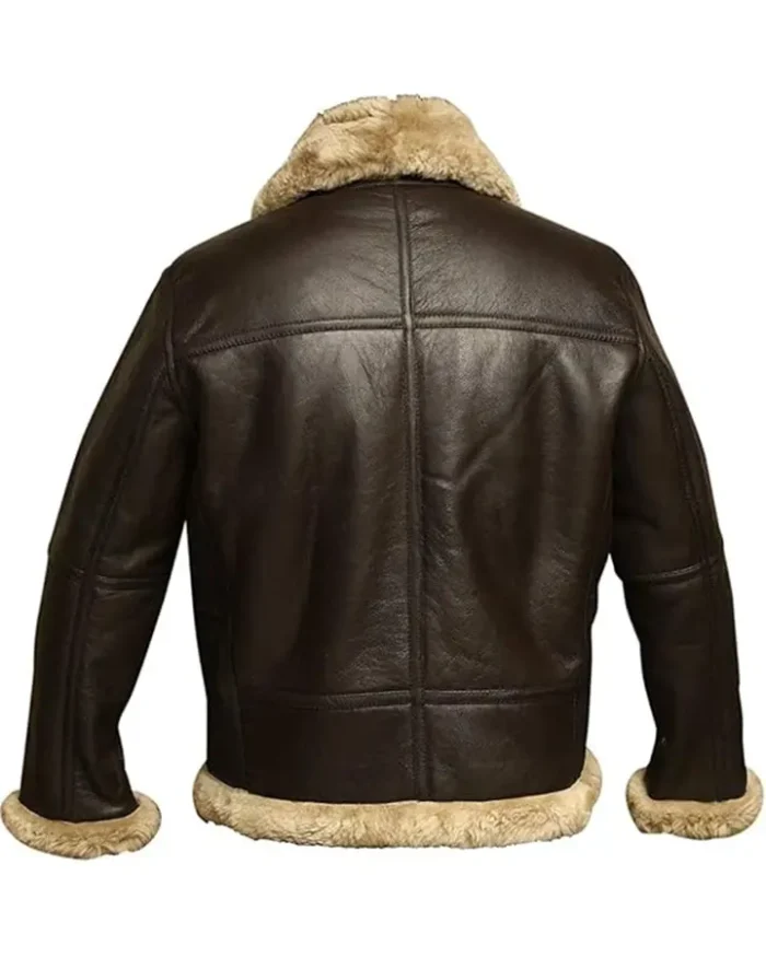 Victor RAF Brown Bomber Shearling Fur Jacket