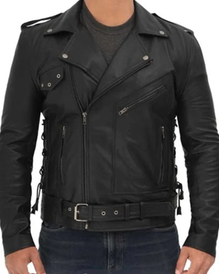 Lucas Asymmetrical Black Motorcycle Leather Jacket