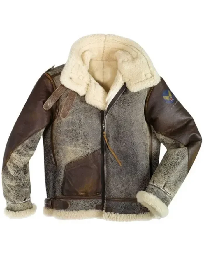 Seth Cockpit Flying SF Bomber Distressed Brown Leather Jacket