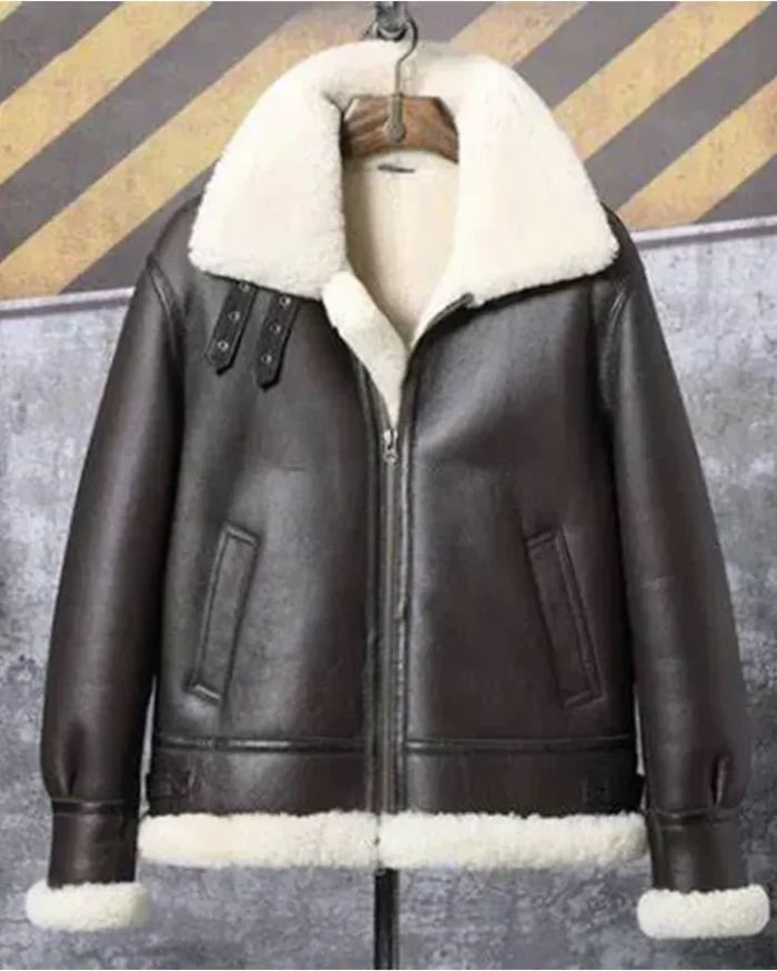 Stephen Dark Coffee Brown SF Shearling Jacket