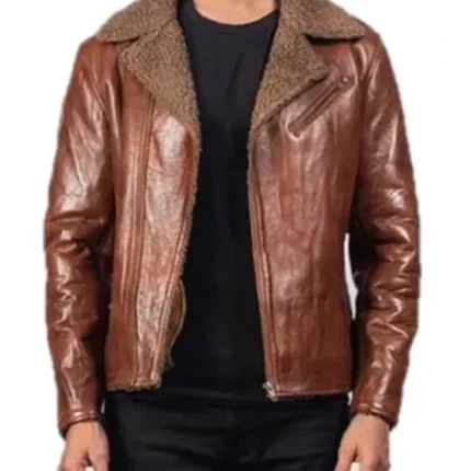 Derek Shearling Asymmetrical Zipper Biker Jacket