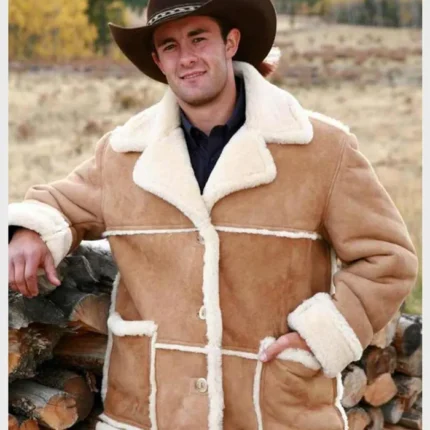 Marlboro Man Shearling Sheepskin Brown Jacket