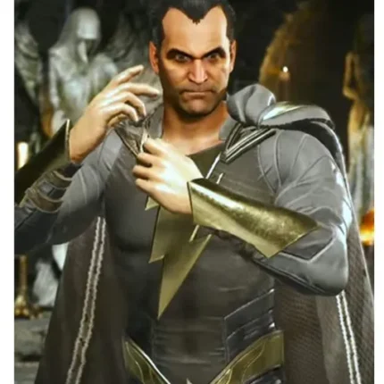 Injustice 2 Black Adam Grey Leather Jacket