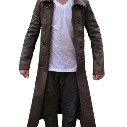 Frontier Declan Harp Black Leather Coat