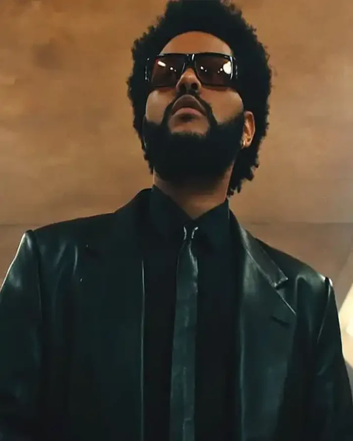 The Weeknd Take My Breath Leather Black Trench Coat