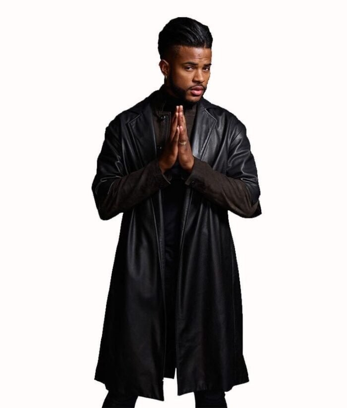 SuperFly Trevor Jackson Black Leather Long Coat