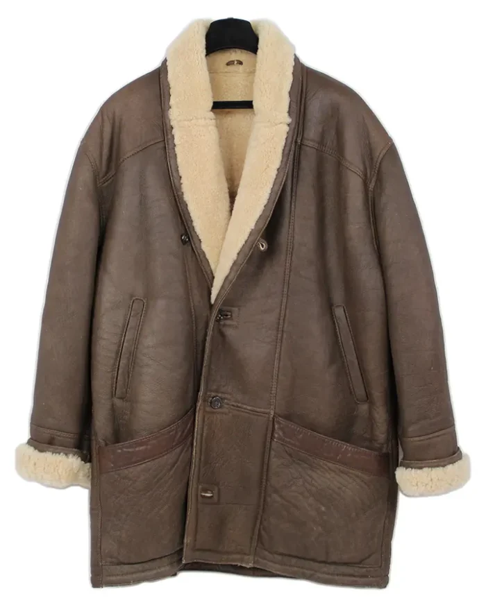 Anthony Shearling Buttoned Closure Brown Coat