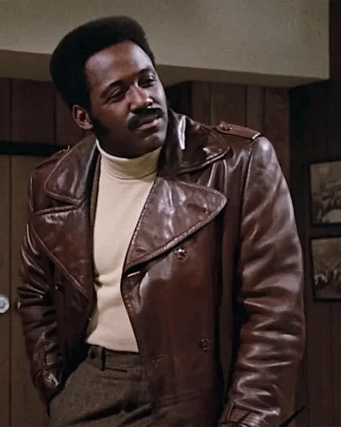 John Shaft 1971 Brown Leather Trench Coat