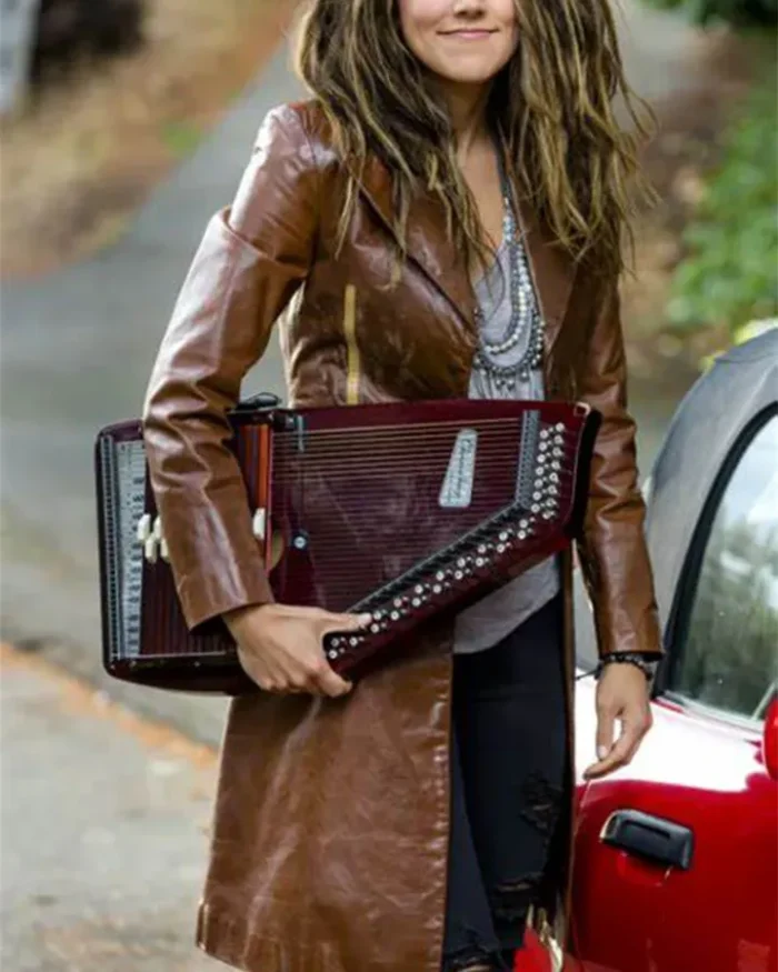 Leigh Corley Chesapeake Shores Brown Leather Coat